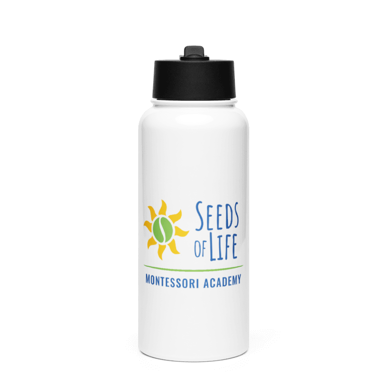 Seeds of Life Montessori Academy Water Bottle — 32 oz Stainless Steel with Straw Lid